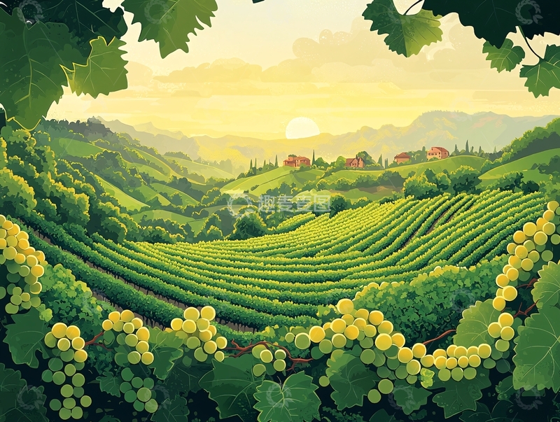 高清大图下载【趣麦麦图】绿色葡萄园风景如画