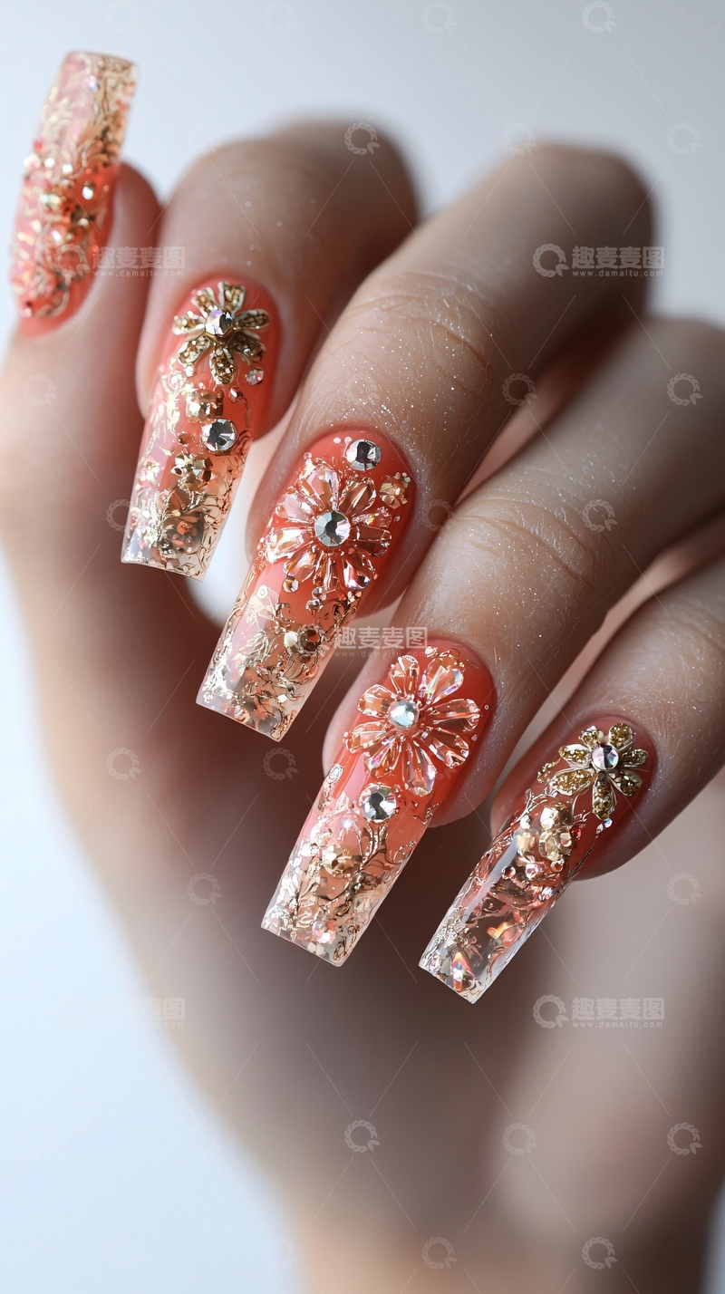 高清大图下载【趣麦麦图】奢华水晶美甲特写