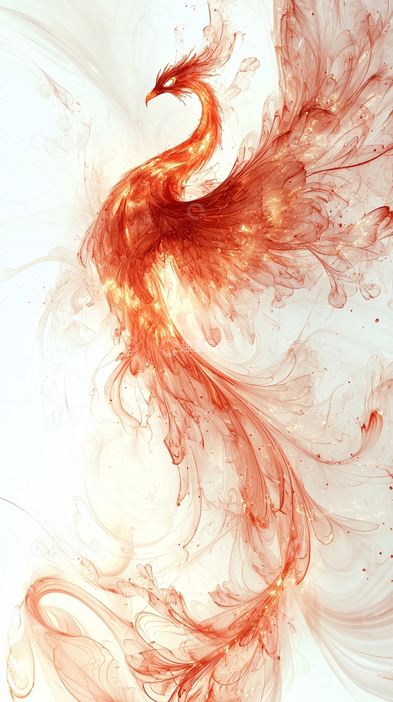 高清大图下载【趣麦麦图】红色火焰凤凰