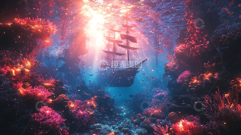 高清大图下载【趣麦麦图】海底沉船