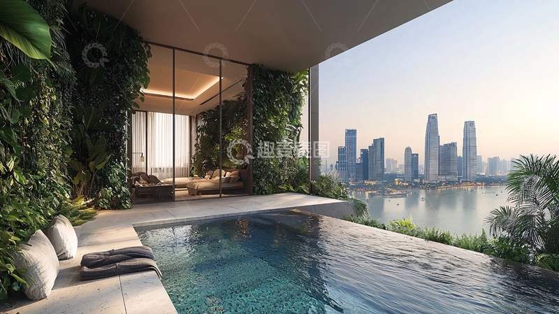 高清大图下载【趣麦麦图】高层住宅私人泳池