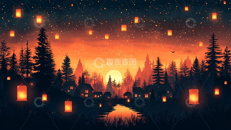 高清大图下载【趣麦麦图】夜幕降临