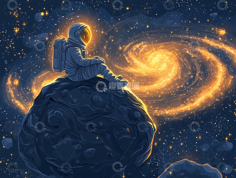 高清大图下载【趣麦麦图】宇航员太空凝望