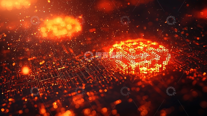 高清大图下载【趣麦麦图】燃烧的电路板