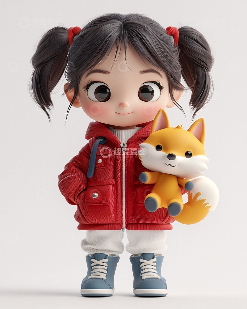 高清大图下载【趣麦麦图】可爱卡通女孩