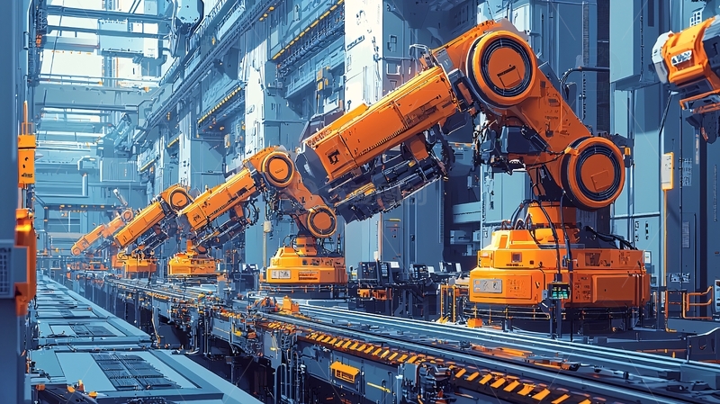 高清大图下载【趣麦麦图】智能工厂自动化流水线