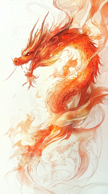火焰色中国龙