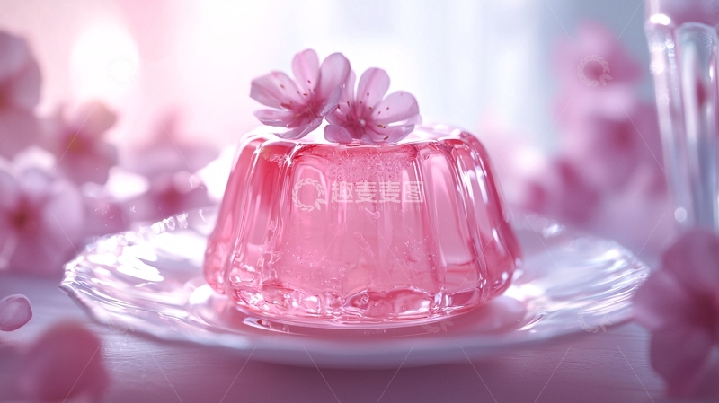 高清大图下载【趣麦麦图】粉嫩樱花果冻甜点