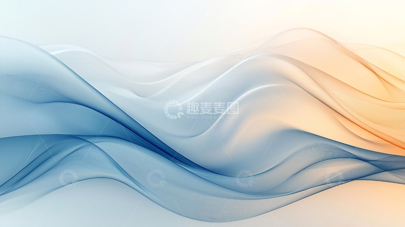 高清大图下载【趣麦麦图】抽象蓝色橙色波浪背景