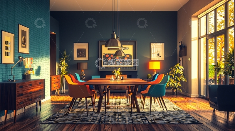 高清大图下载【趣麦麦图】现代复古餐厅设计