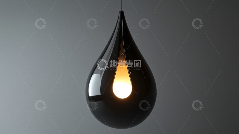 高清大图下载【趣麦麦图】黑色水滴吊灯