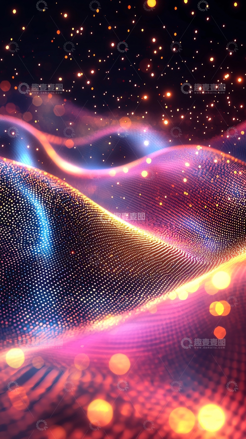 高清大图下载【趣麦麦图】流光溢彩的梦幻波浪