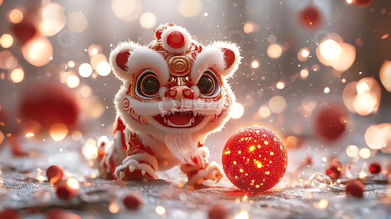 高清大图下载【趣麦麦图】萌系舞狮