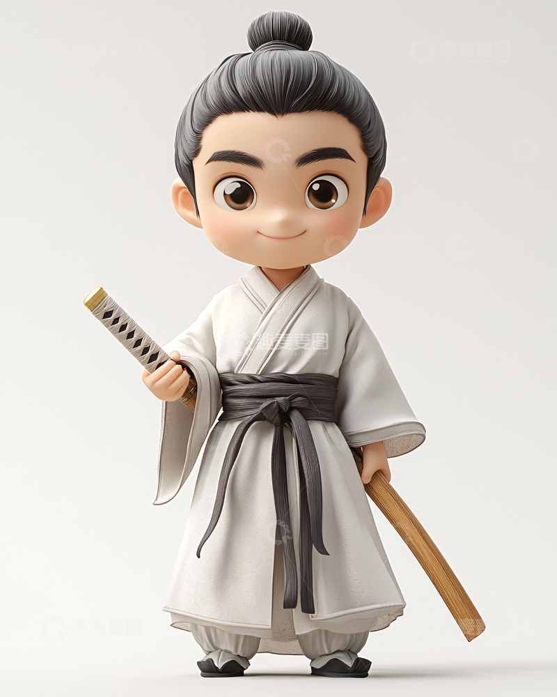 高清大图下载【趣麦麦图】卡通古代武士