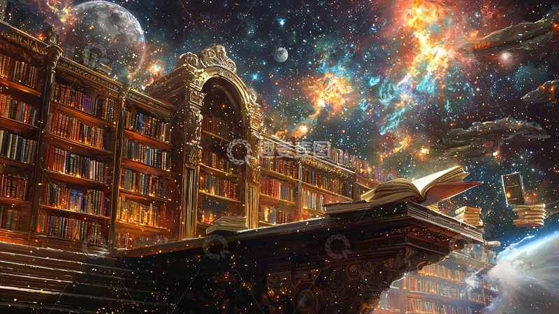 高清大图下载【趣麦麦图】宇宙图书馆