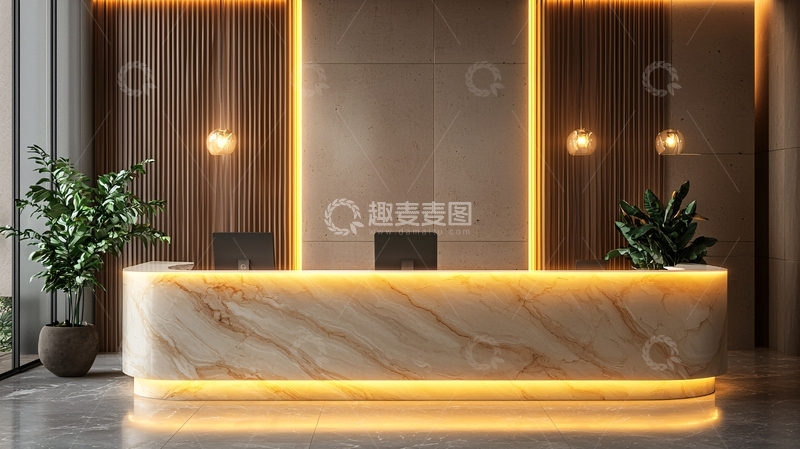 高清大图下载【趣麦麦图】现代酒店大理石前台