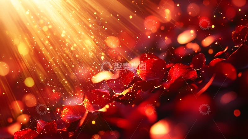 高清大图下载【趣麦麦图】光线玫瑰花瓣