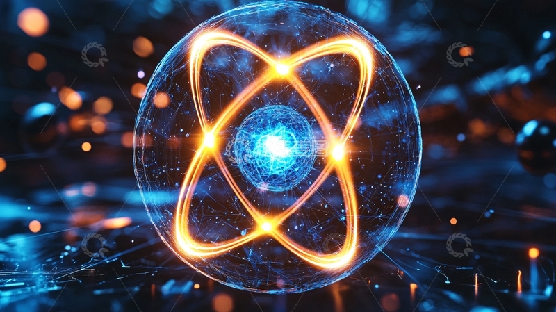 高清大图下载【趣麦麦图】科技感原子结构