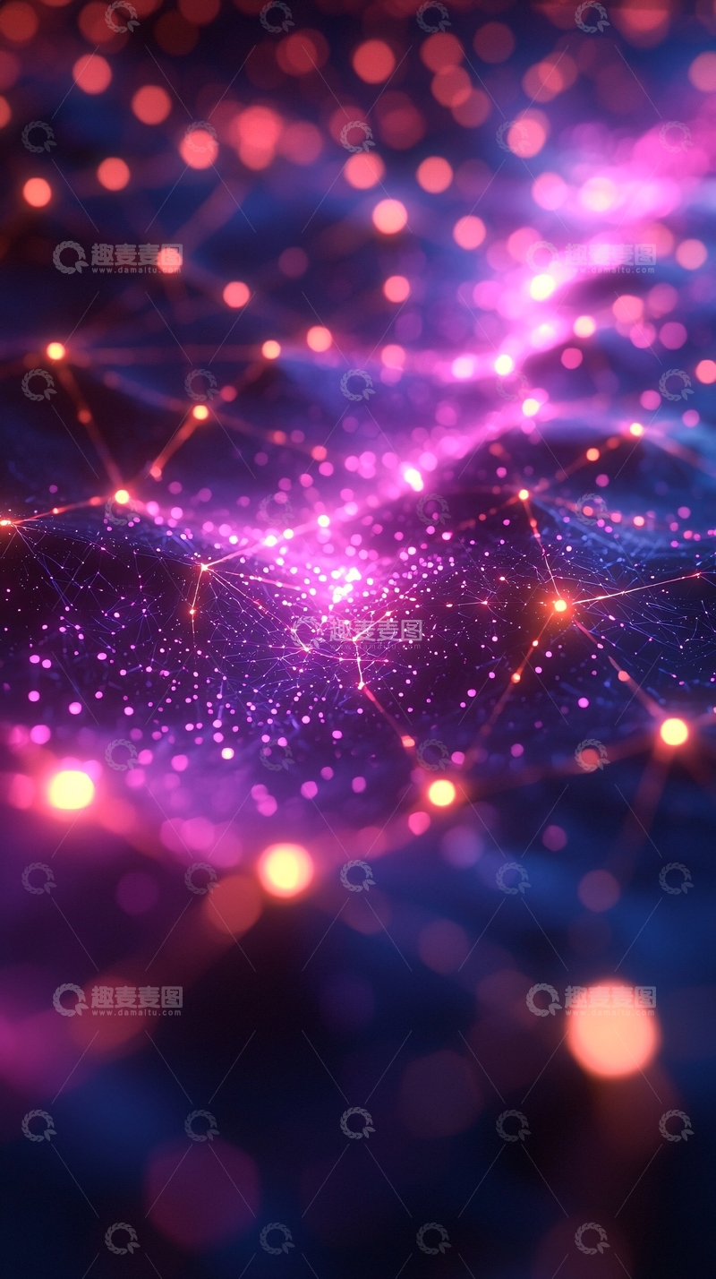 高清大图下载【趣麦麦图】科技感发光粒子连接