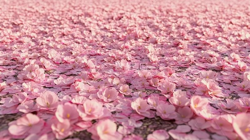 高清大图下载【趣麦麦图】粉色花瓣地面