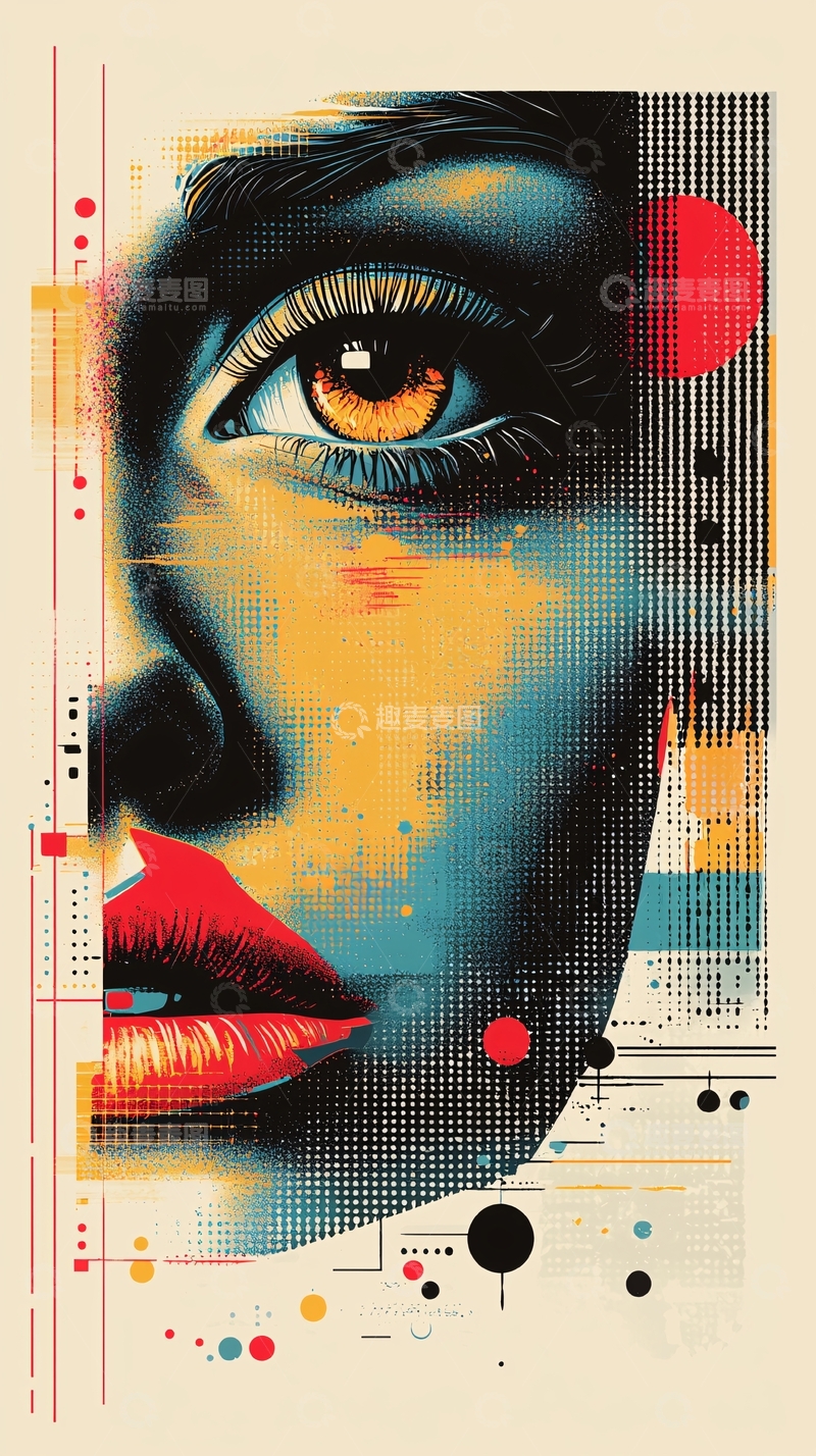 高清大图下载【趣麦麦图】抽象女性肖像