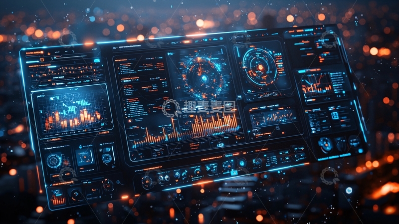 高清大图下载【趣麦麦图】未来科技感数据可视化界面
