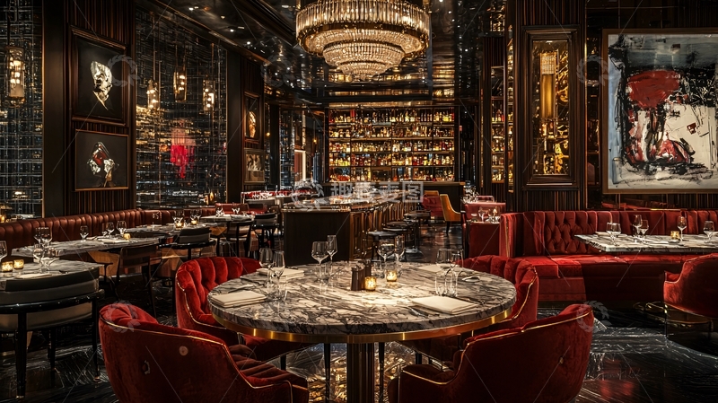 高清大图下载【趣麦麦图】奢华复古酒吧餐厅