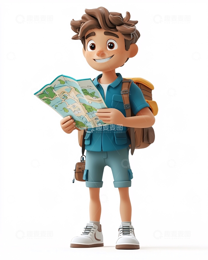 高清大图下载【趣麦麦图】卡通男孩