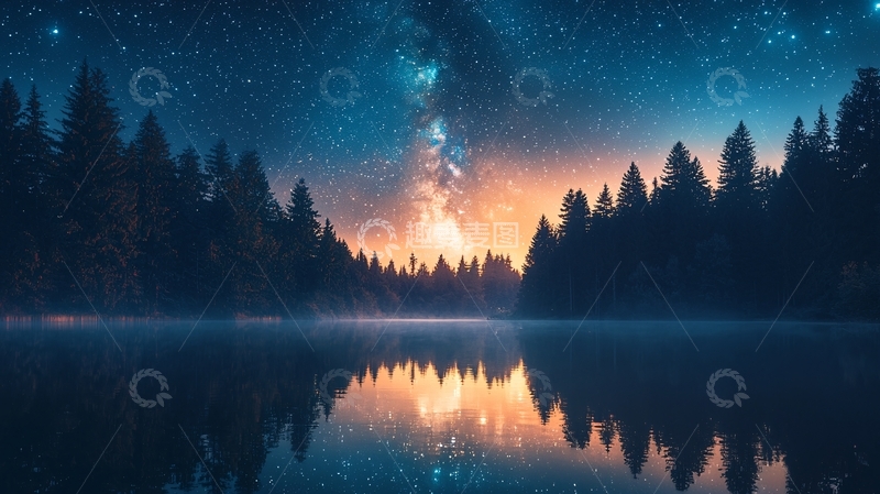 高清大图下载【趣麦麦图】星空倒影