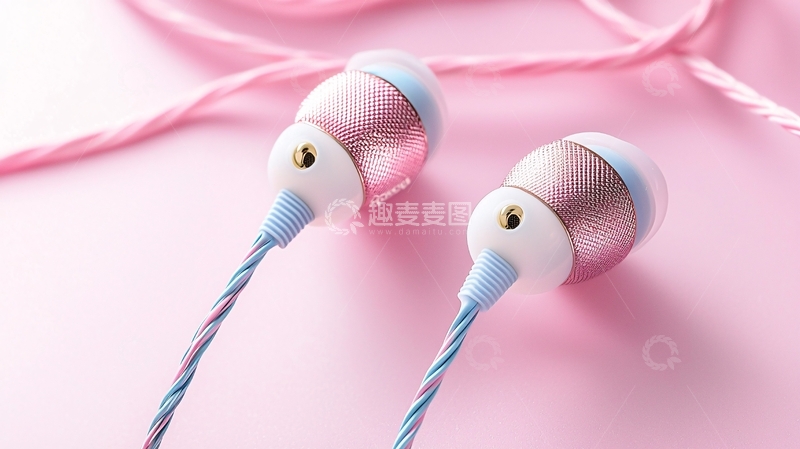 高清大图下载【趣麦麦图】粉色系耳机