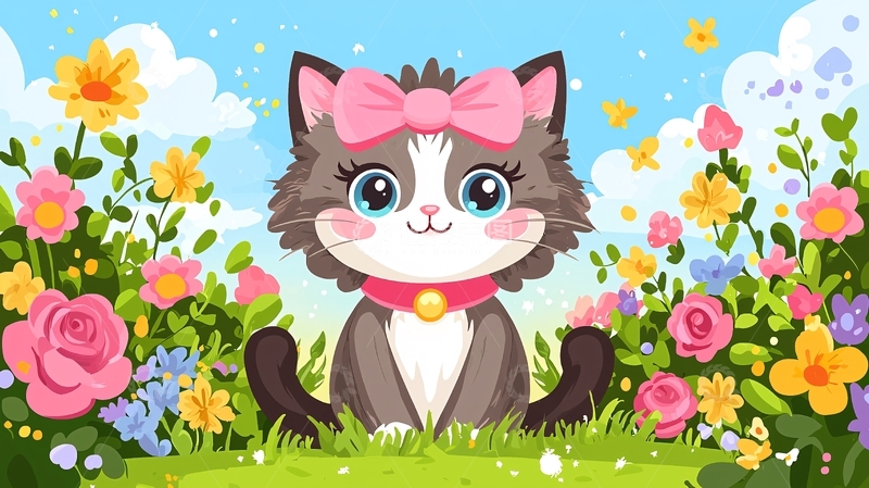 高清大图下载【趣麦麦图】可爱卡通小猫