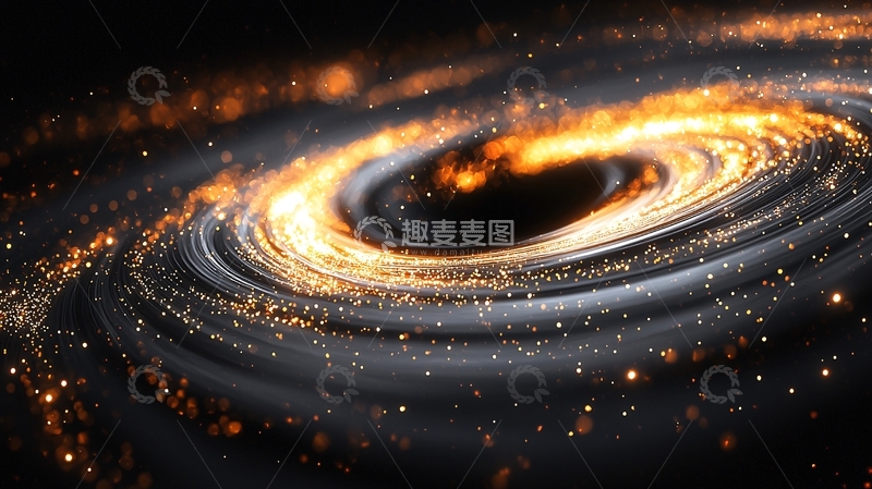 高清大图下载【趣麦麦图】黑洞周围环绕着星光