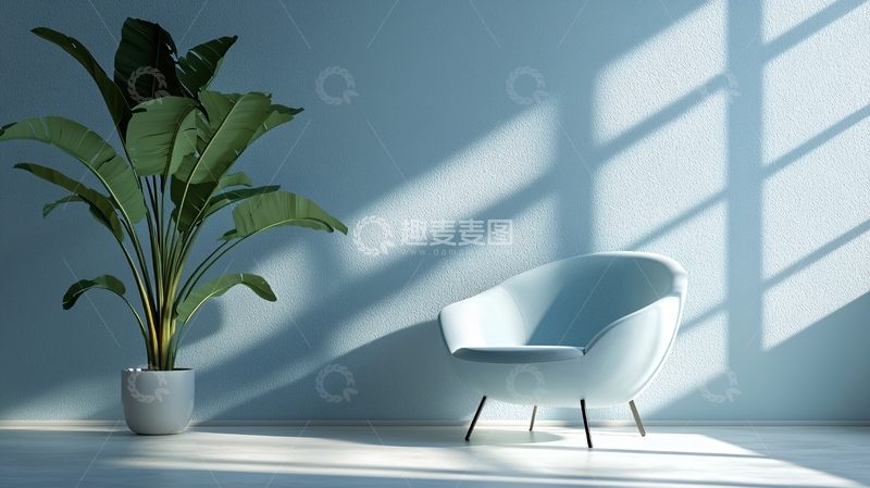 高清大图下载【趣麦麦图】极简蓝色系室内空间