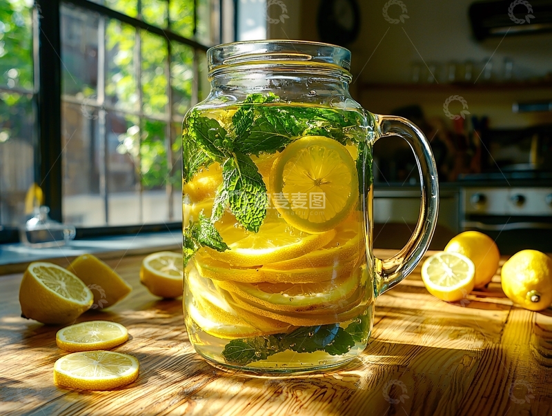 高清大图下载【趣麦麦图】柠檬薄荷水清新饮品