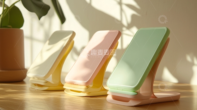 高清大图下载【趣麦麦图】三色手机无线充电支架