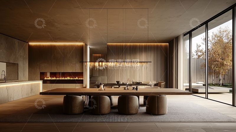 高清大图下载【趣麦麦图】极简现代风格大宅客厅