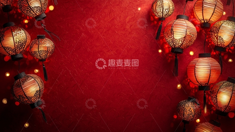 高清大图下载【趣麦麦图】红灯笼背景