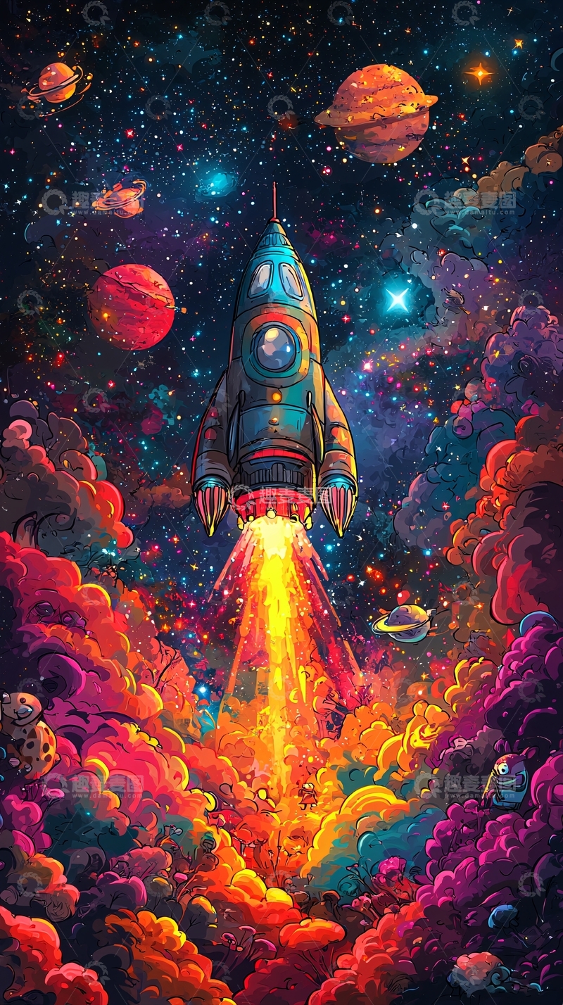 高清大图下载【趣麦麦图】宇宙飞船发射