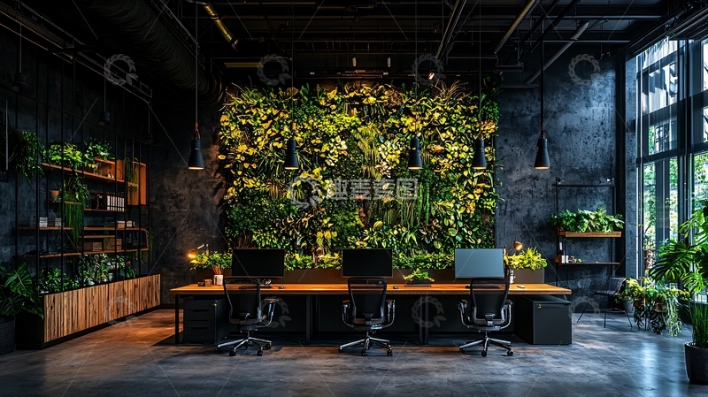 高清大图下载【趣麦麦图】绿植墙办公室