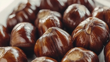 光滑饱满的板栗特写