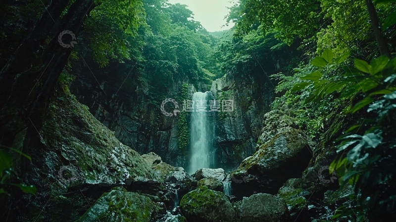 高清大图下载【趣麦麦图】热带雨林瀑布