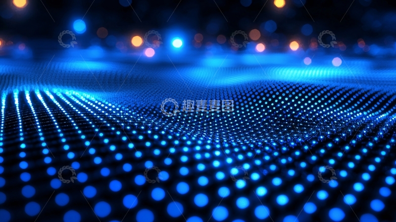 高清大图下载【趣麦麦图】蓝色科技感光点背景