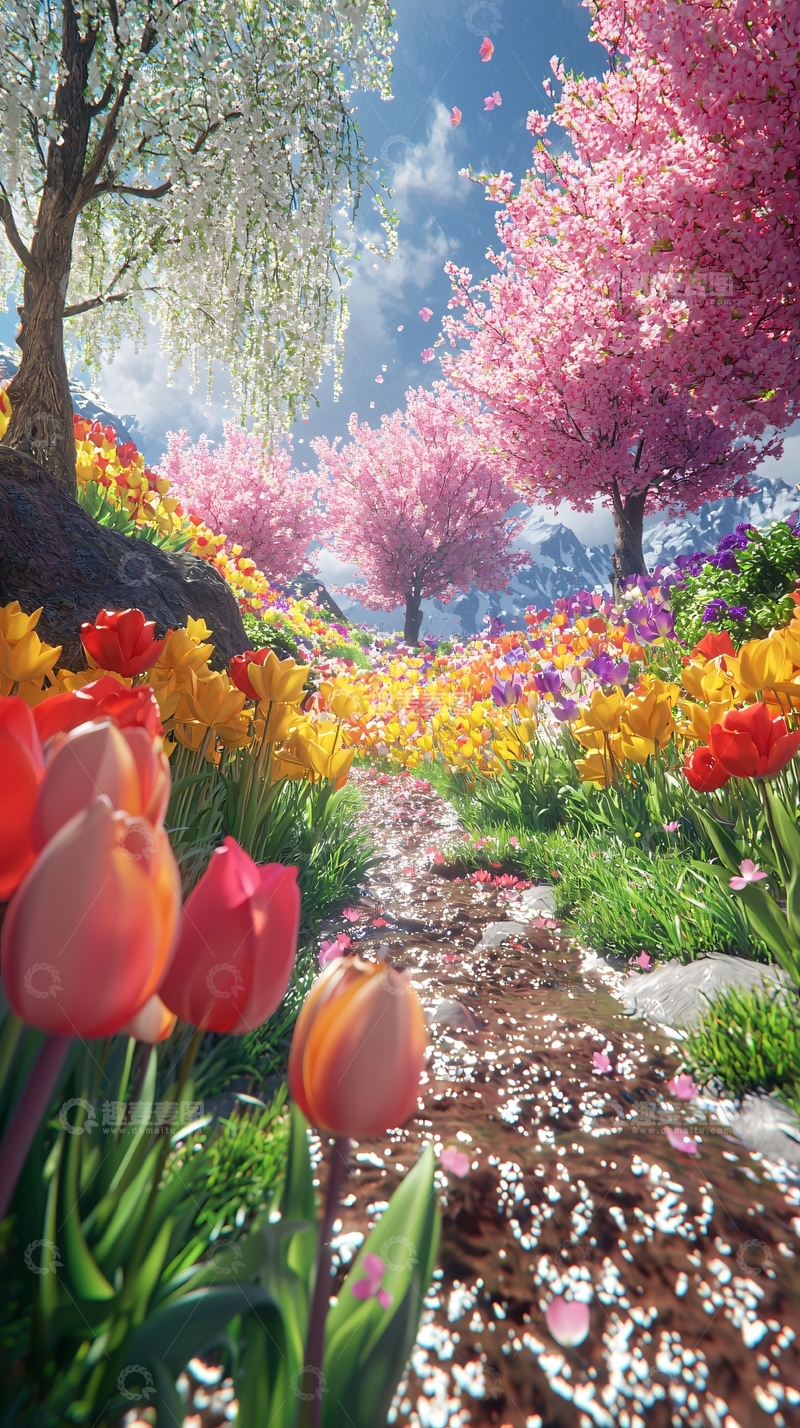 高清大图下载【趣麦麦图】梦幻花园小路
