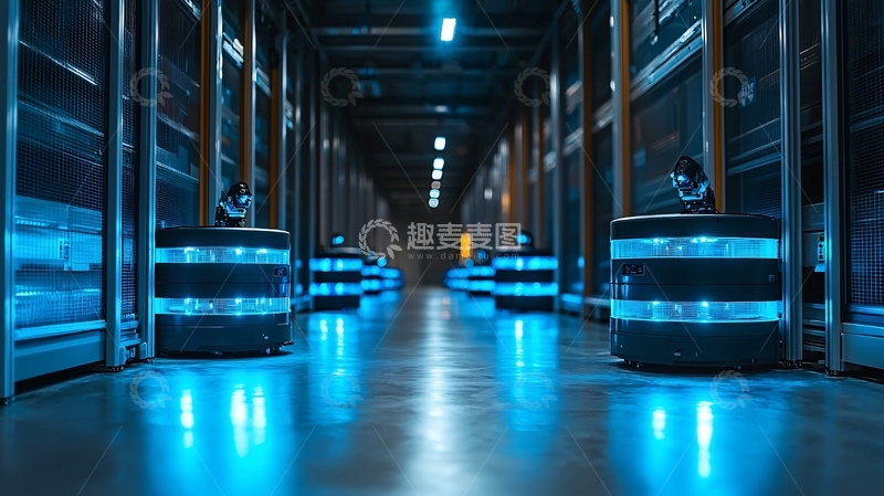 高清大图下载【趣麦麦图】未来感仓库机器人