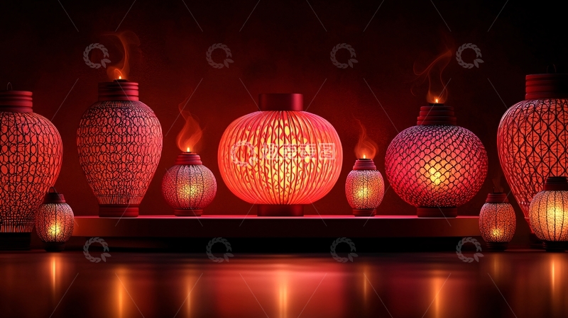 高清大图下载【趣麦麦图】红光灯笼