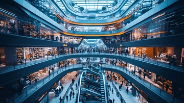 现代化大型购物中心内部