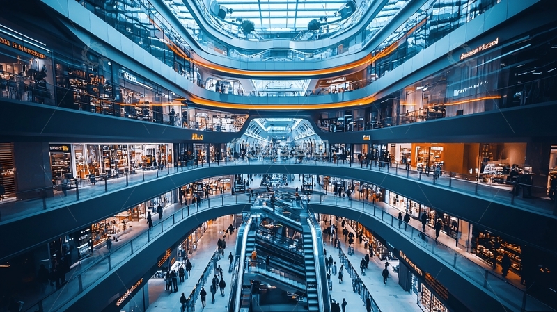 高清大图下载【趣麦麦图】现代化大型购物中心内部