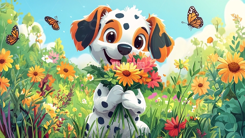 高清大图下载【趣麦麦图】卡通小狗