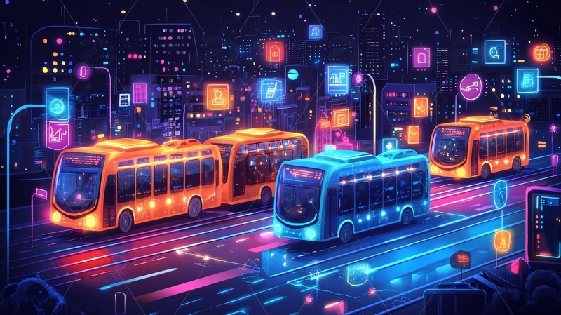 高清大图下载【趣麦麦图】智能公交