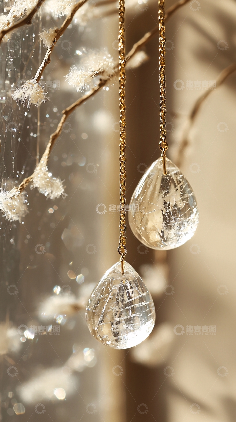 高清大图下载【趣麦麦图】水晶耳坠